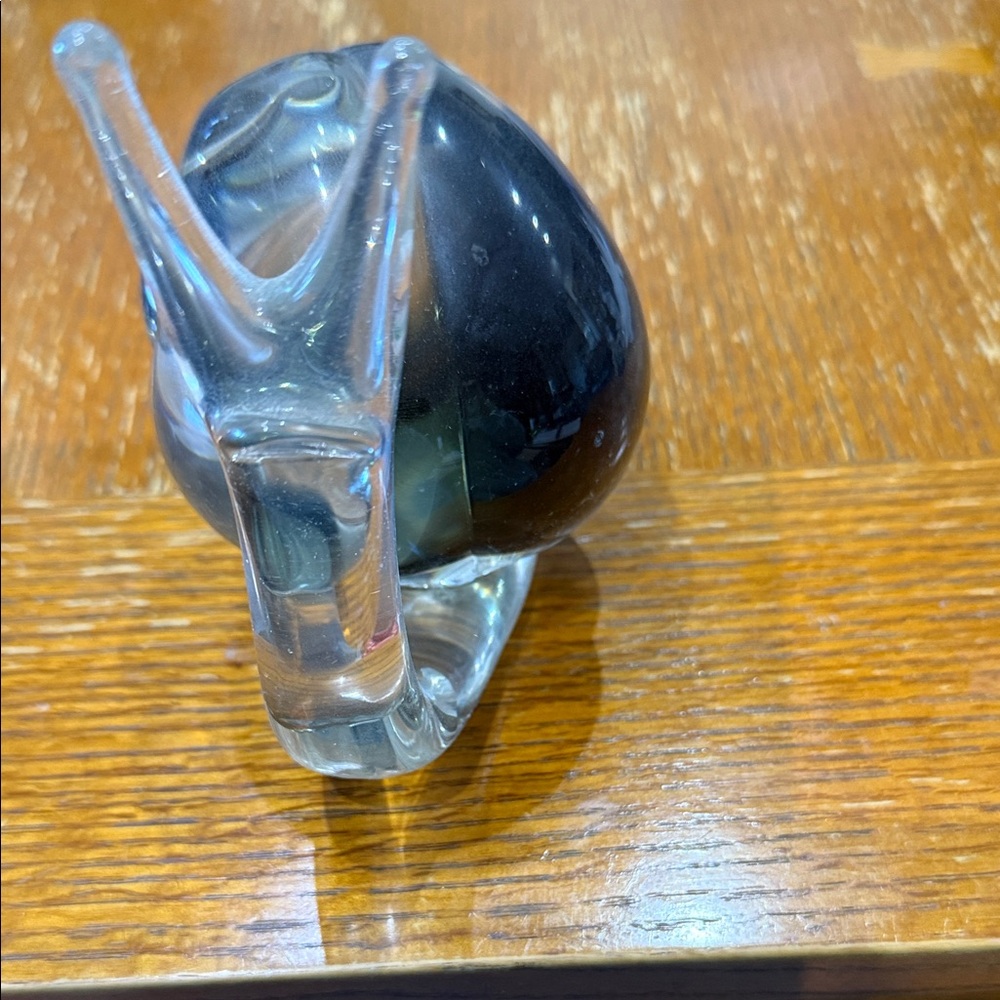 Glass Snail Figurine with Black Shell